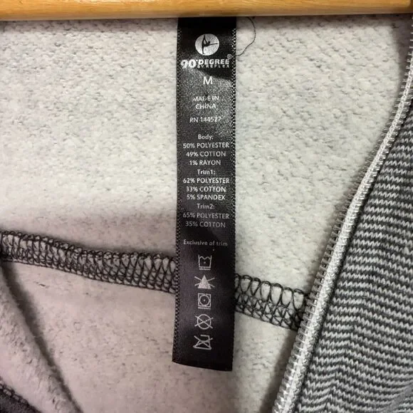 90 Degree by Reflex Gray Scuba Hoodie Women’s Size M Full Zip Thumbholes - Picture 3 of 4